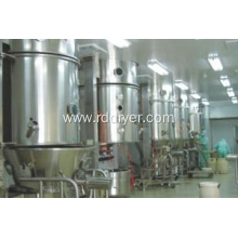 The pharmaceutical industry in a fluidized bed granulator